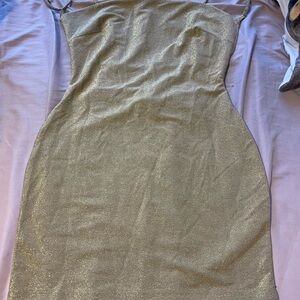 Elegant Gold Women's Dress